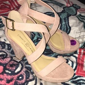 Chinese Laundry nude suede Sandal 👡 size 6.5